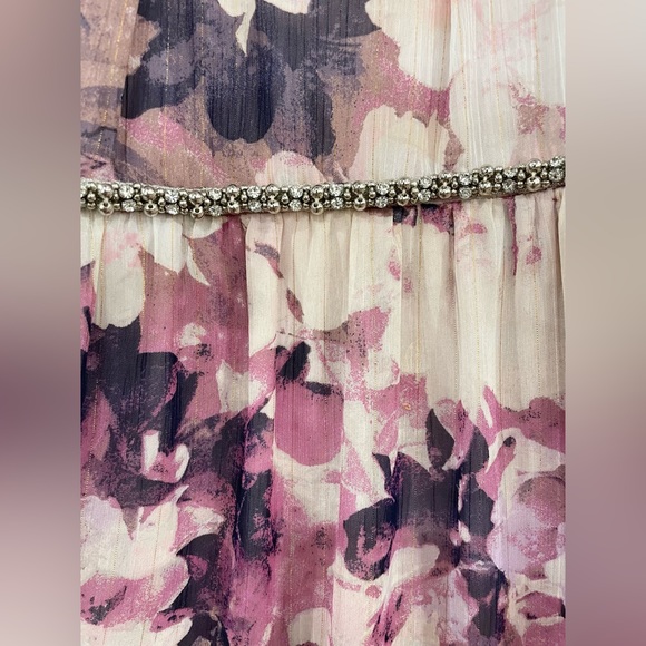 SLNY Womens Halter neck Beaded Embellished Waist Maxi Evening Dress - Picture 6 of 6